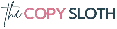 The copy sloth logo on a green background.